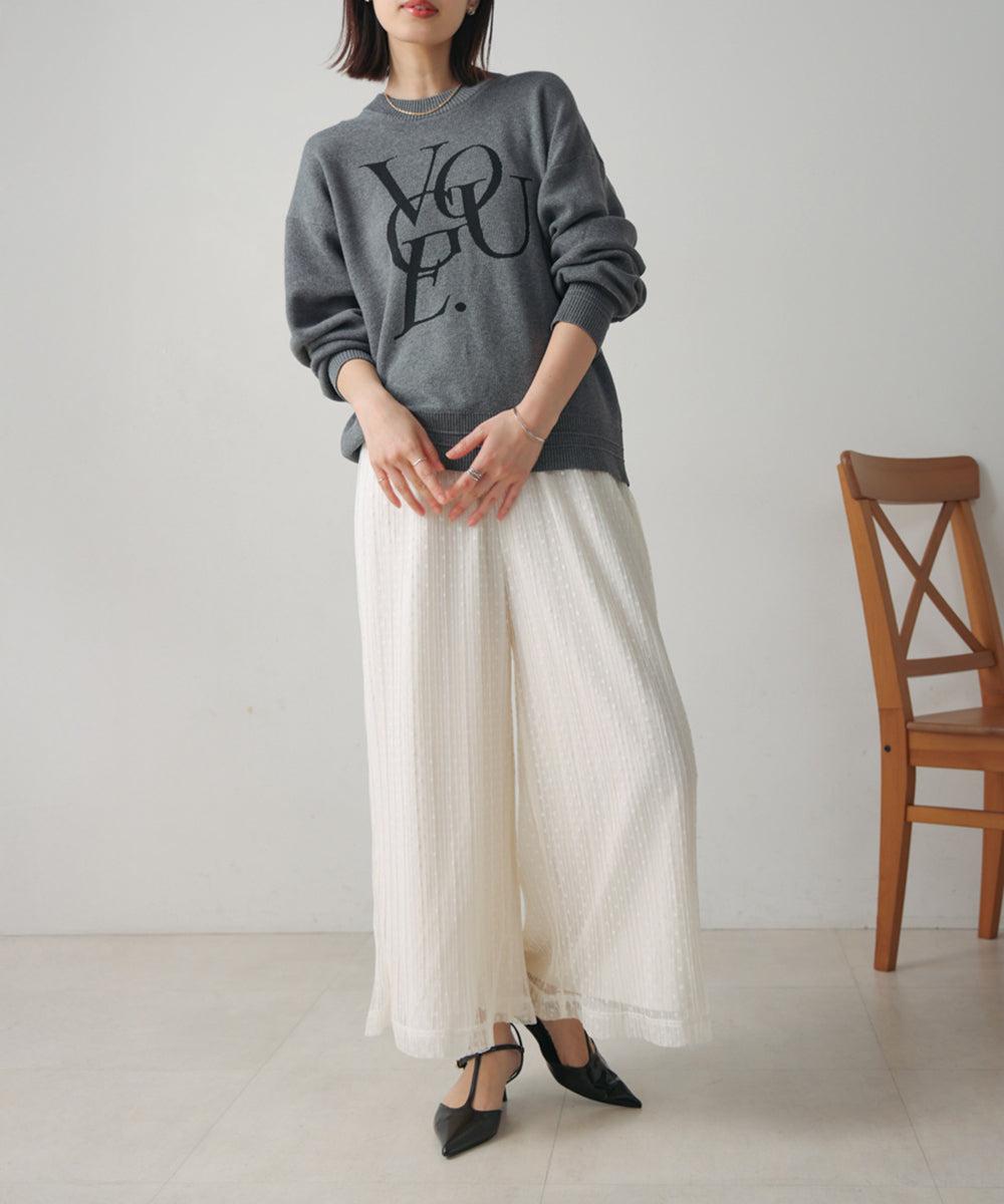 チュールプリーツフレアパンツ