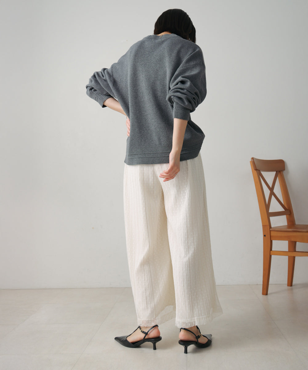 チュールプリーツフレアパンツ