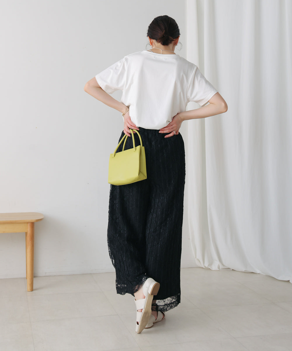 チュールプリーツフレアパンツ