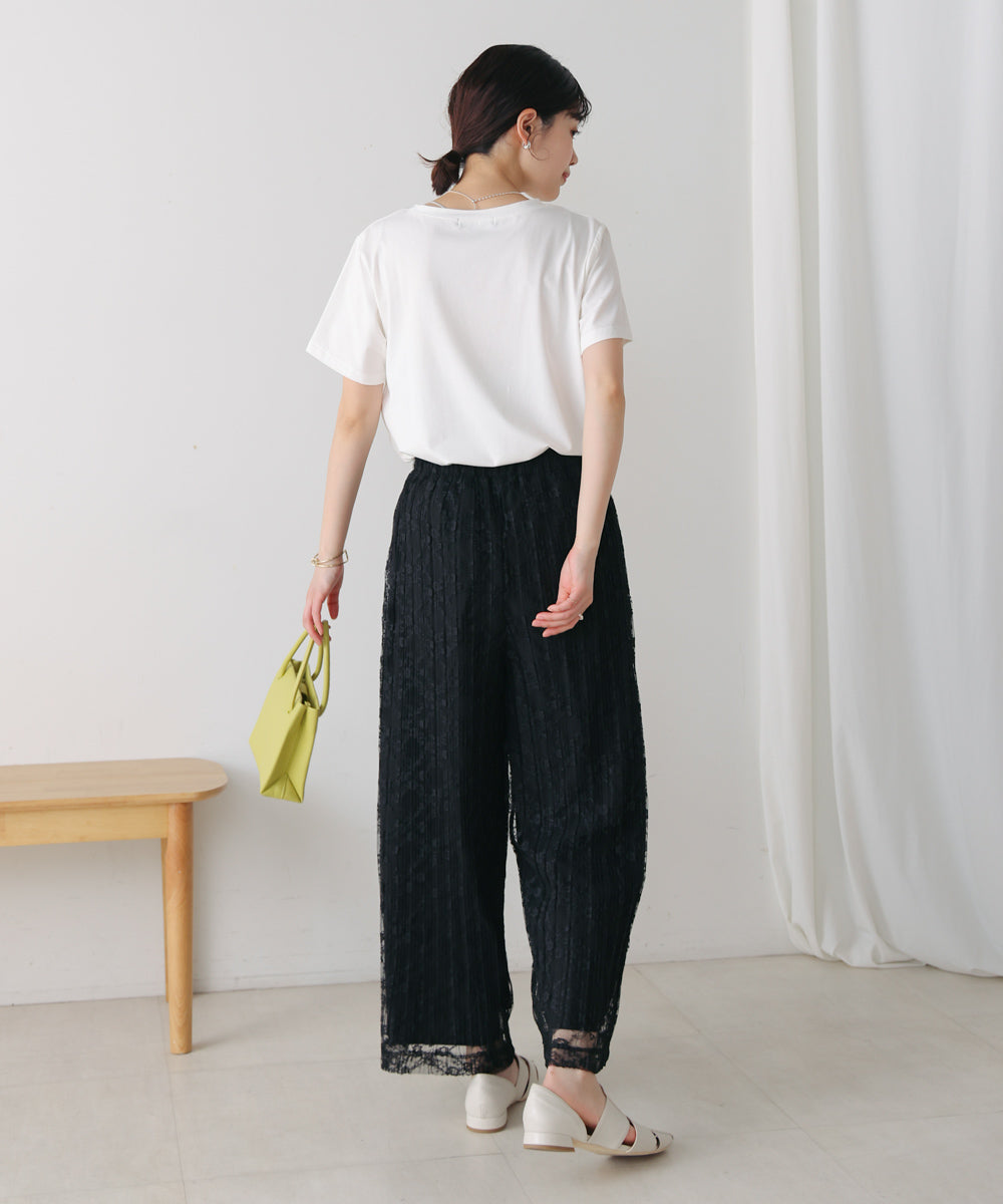 チュールプリーツフレアパンツ