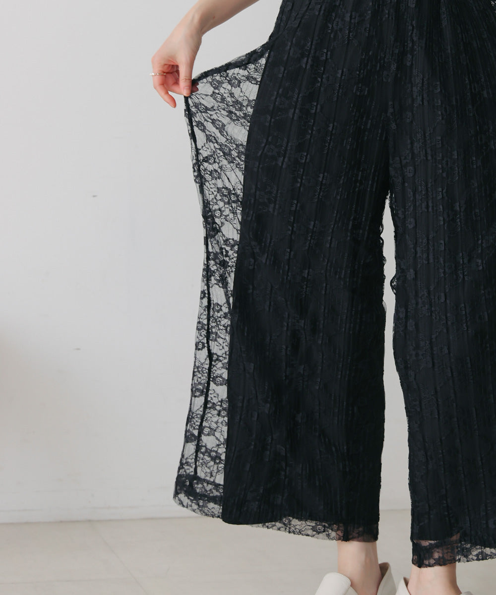 チュールプリーツフレアパンツ