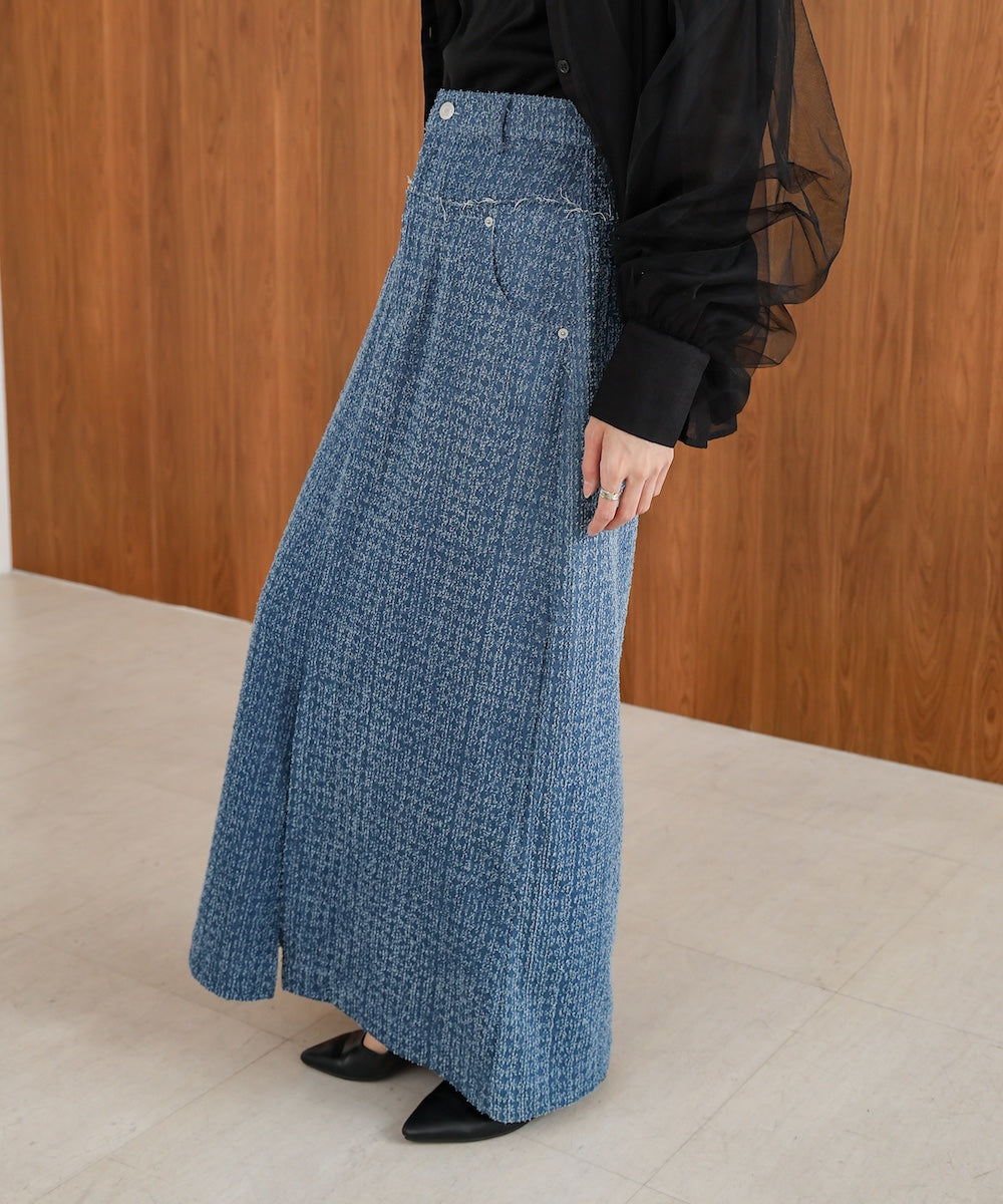 ドットダメージデニムスカート