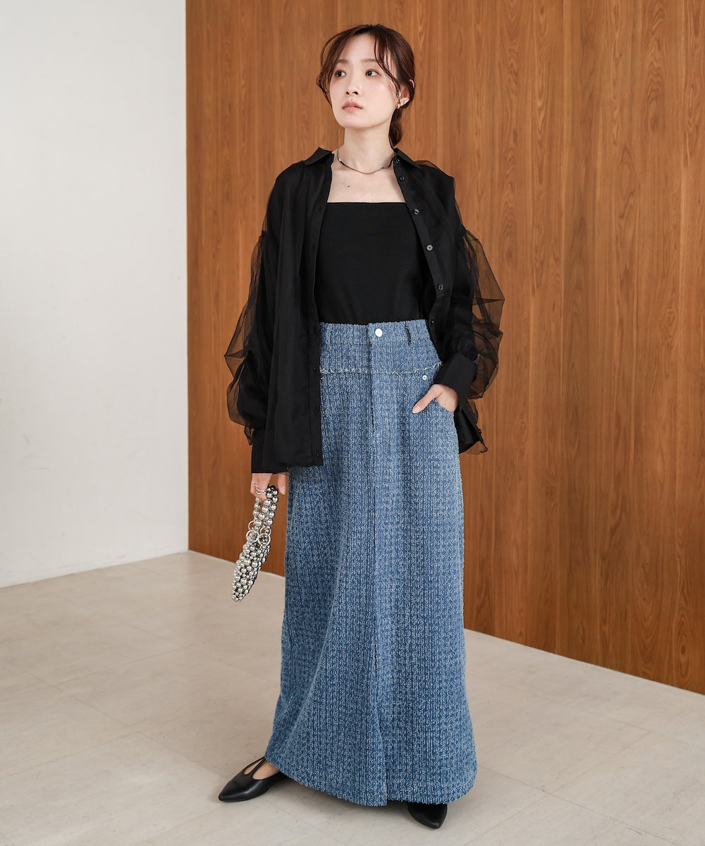 ドットダメージデニムスカート