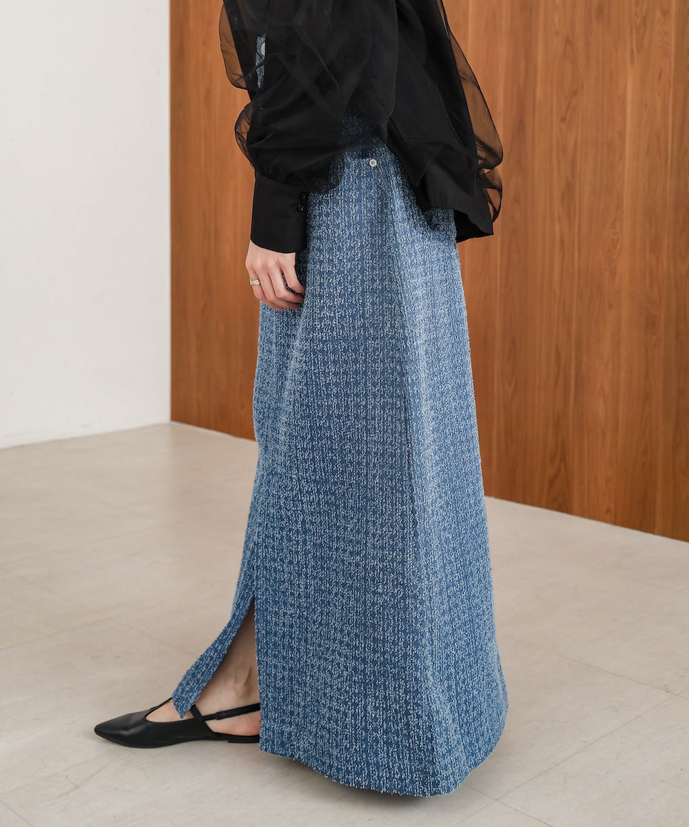 ドットダメージデニムスカート