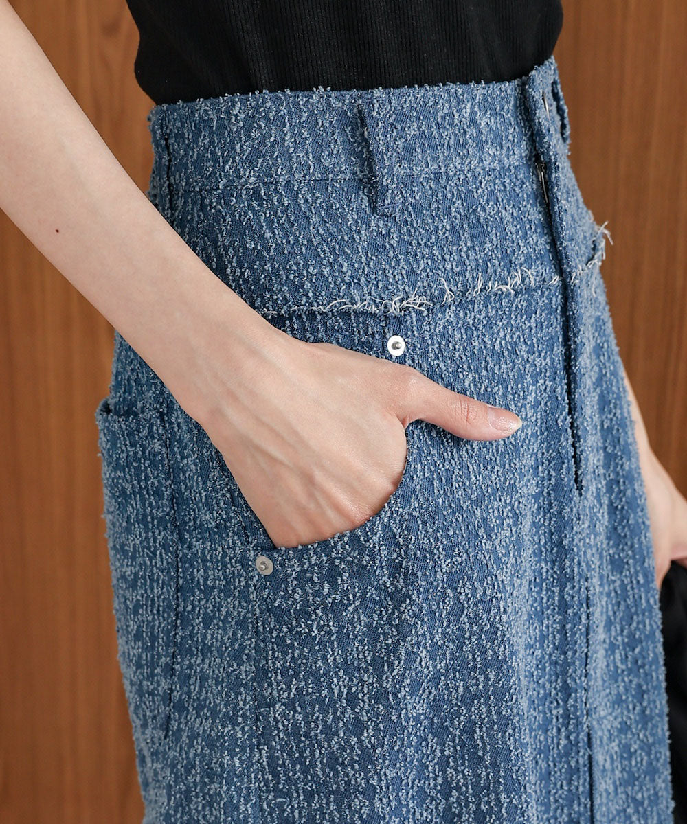 ドットダメージデニムスカート