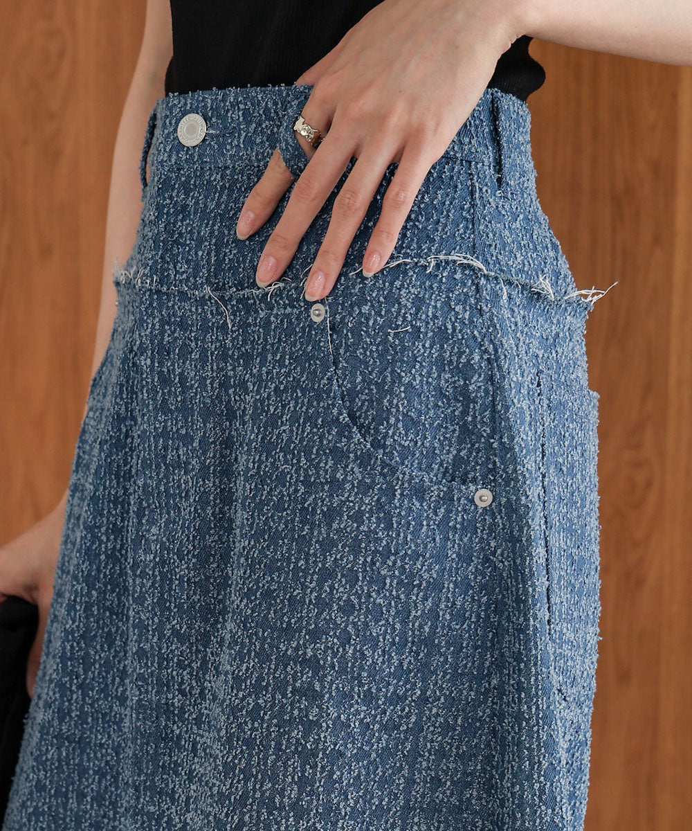 ドットダメージデニムスカート