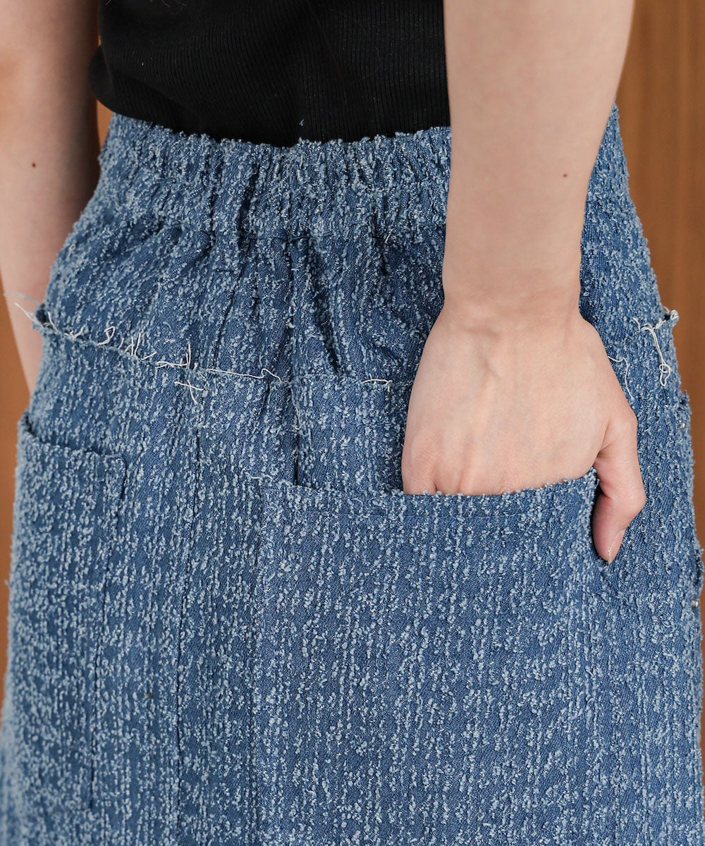 ドットダメージデニムスカート