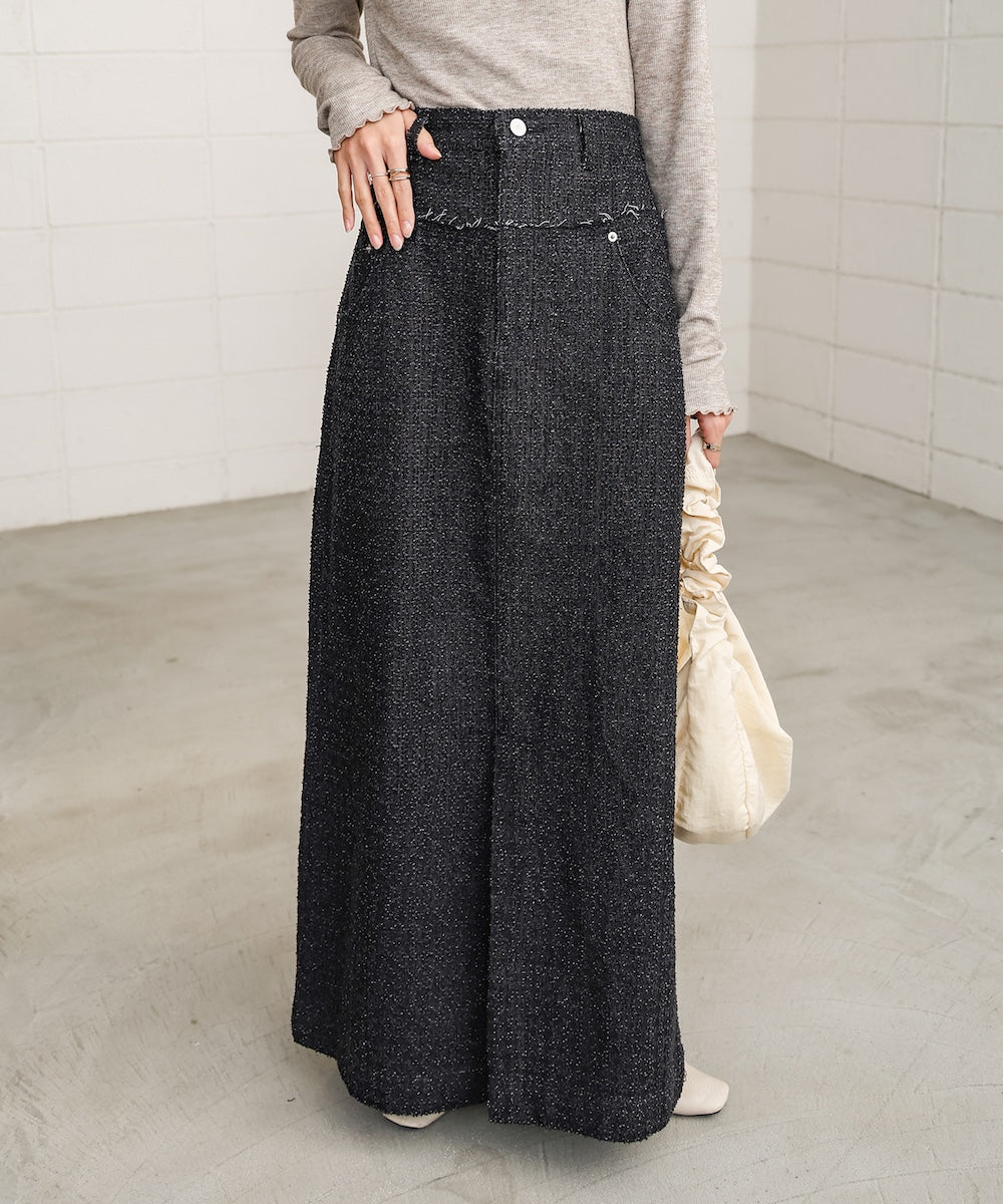 ドットダメージデニムスカート