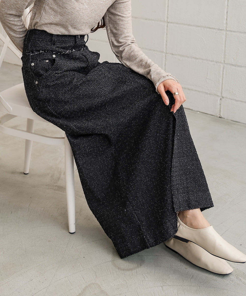 ドットダメージデニムスカート