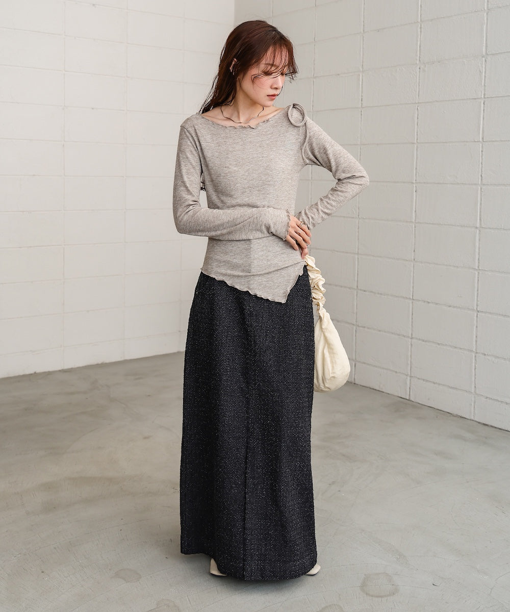 ドットダメージデニムスカート