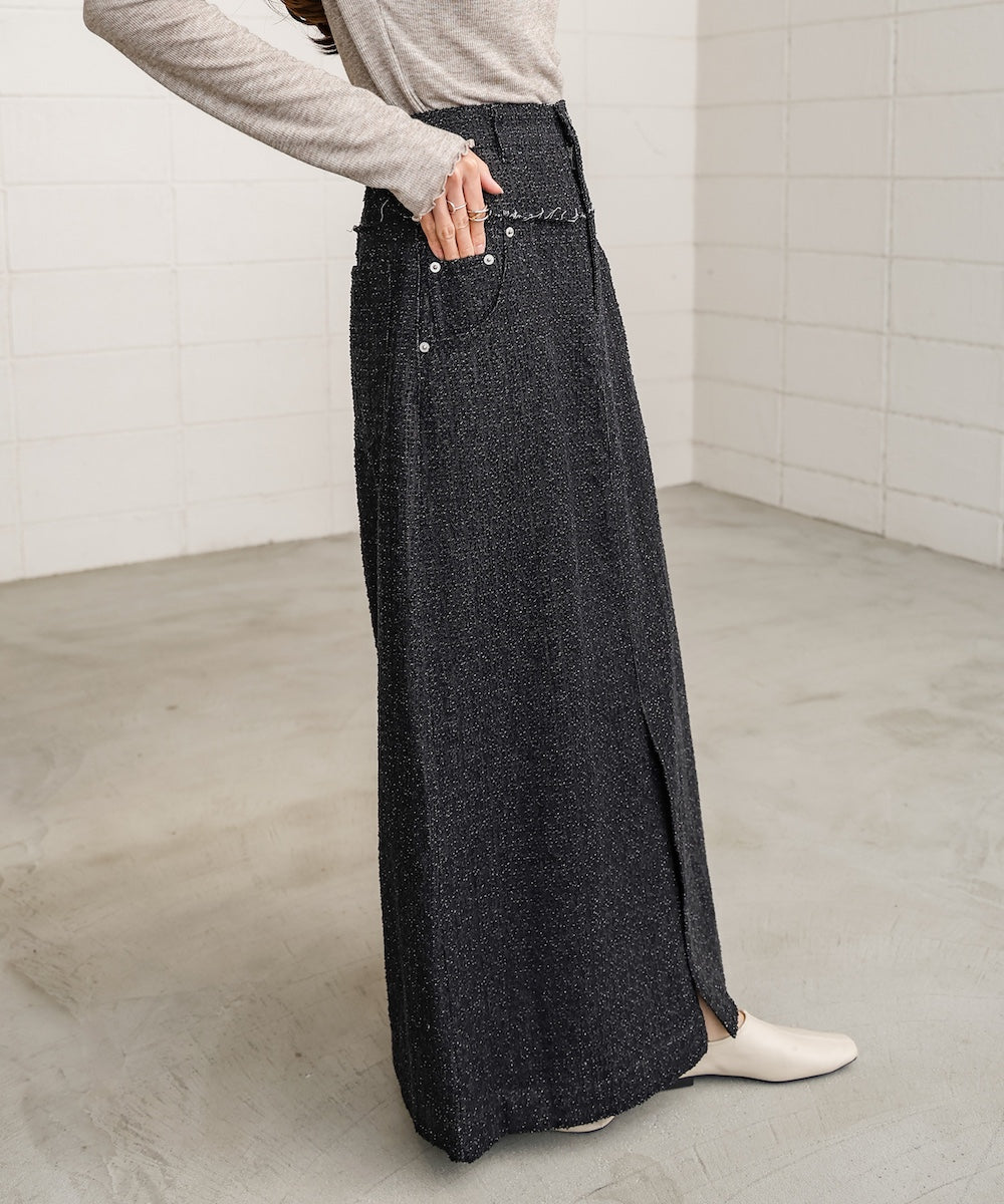 ドットダメージデニムスカート