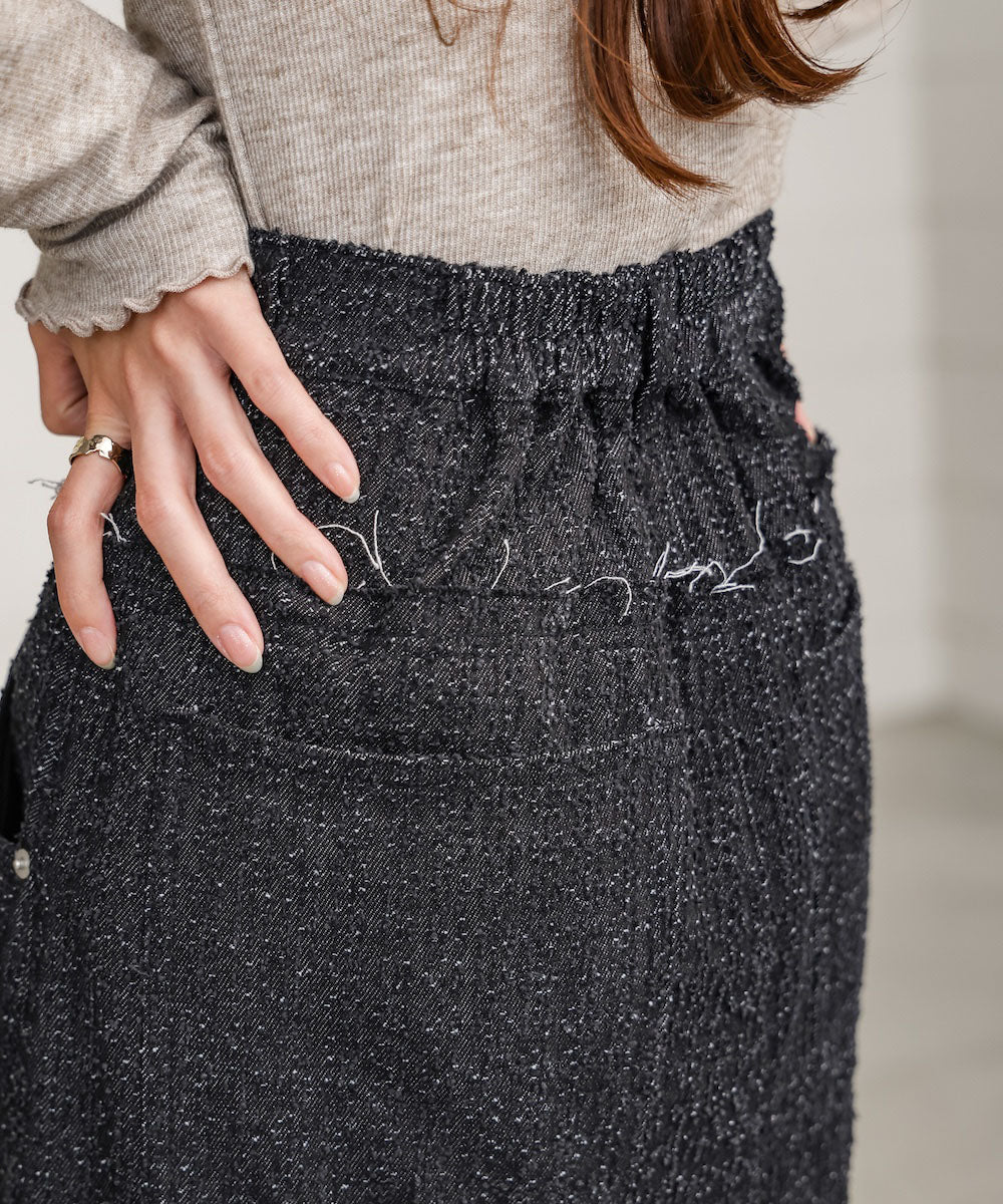 ドットダメージデニムスカート