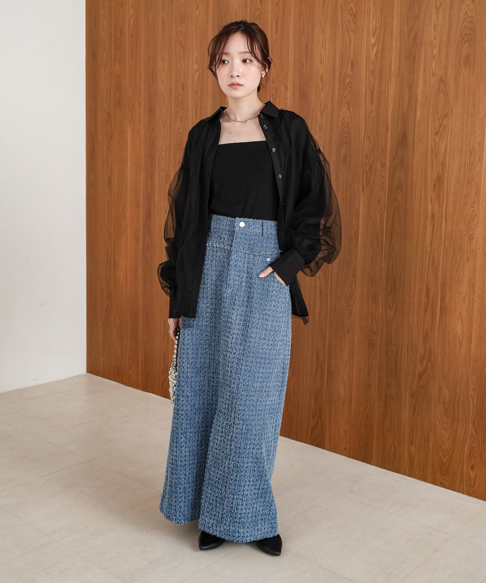 ドットダメージデニムスカート