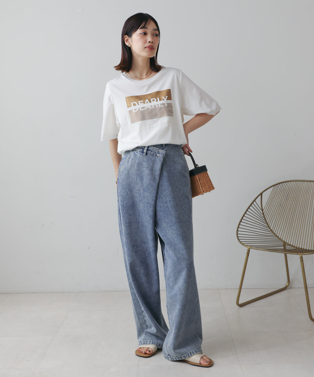 アシメラップデニムパンツ