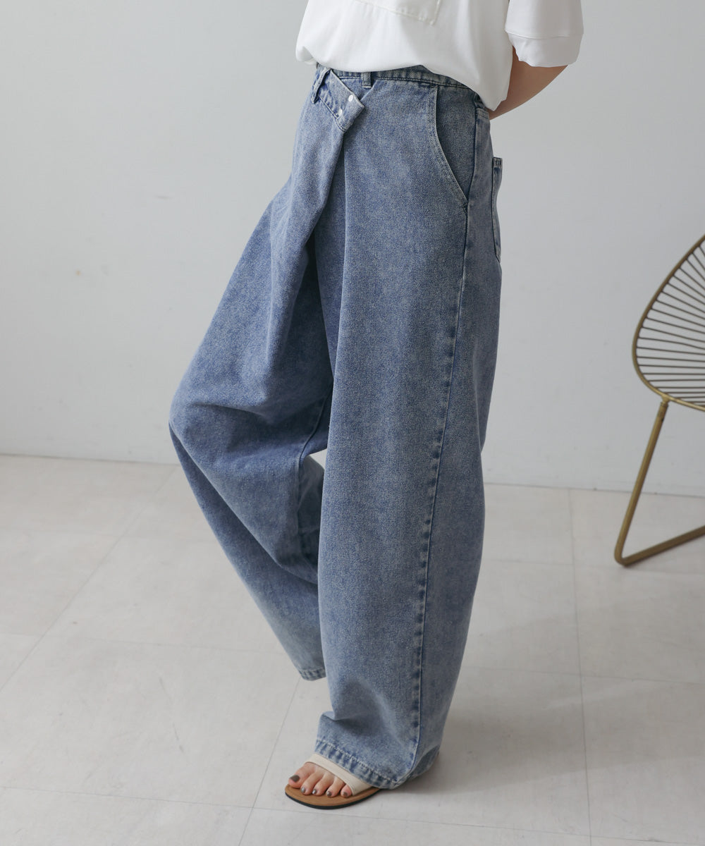 アシメラップデニムパンツ