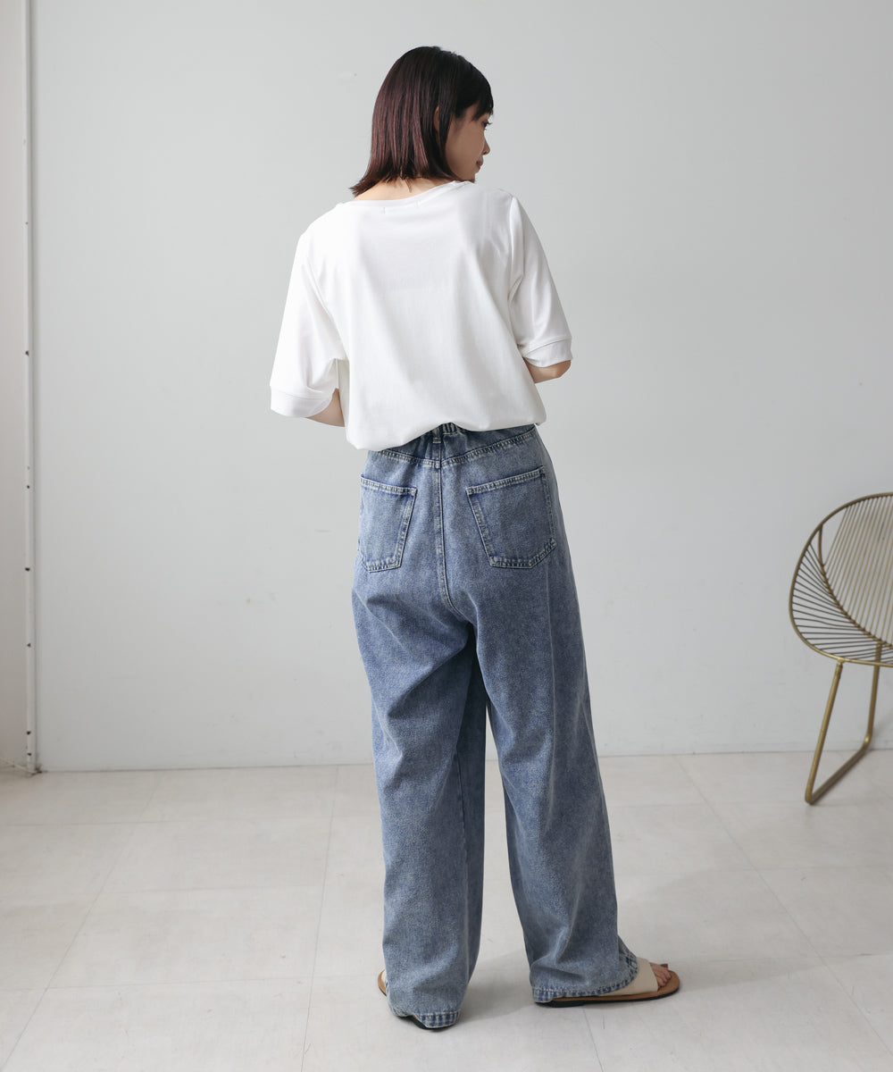 アシメラップデニムパンツ
