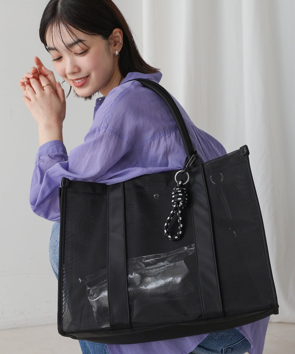 チュールメッシュスクエアトート