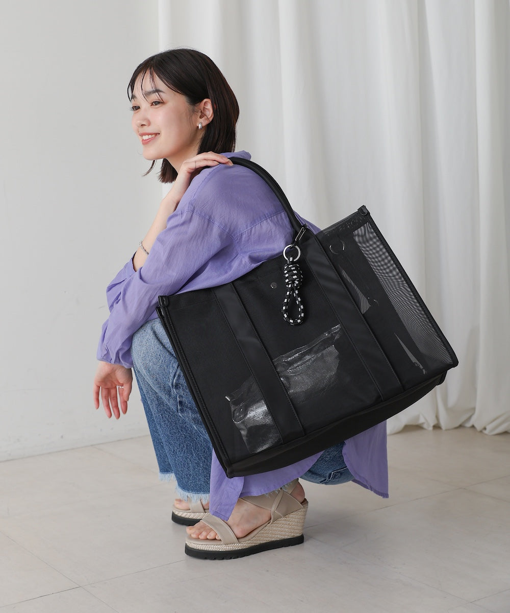 チュールメッシュスクエアトート