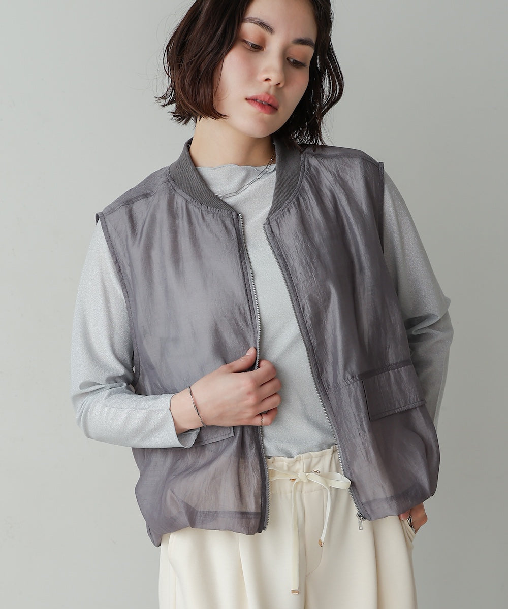 【WEB限定】シアーノースリーブブルゾン