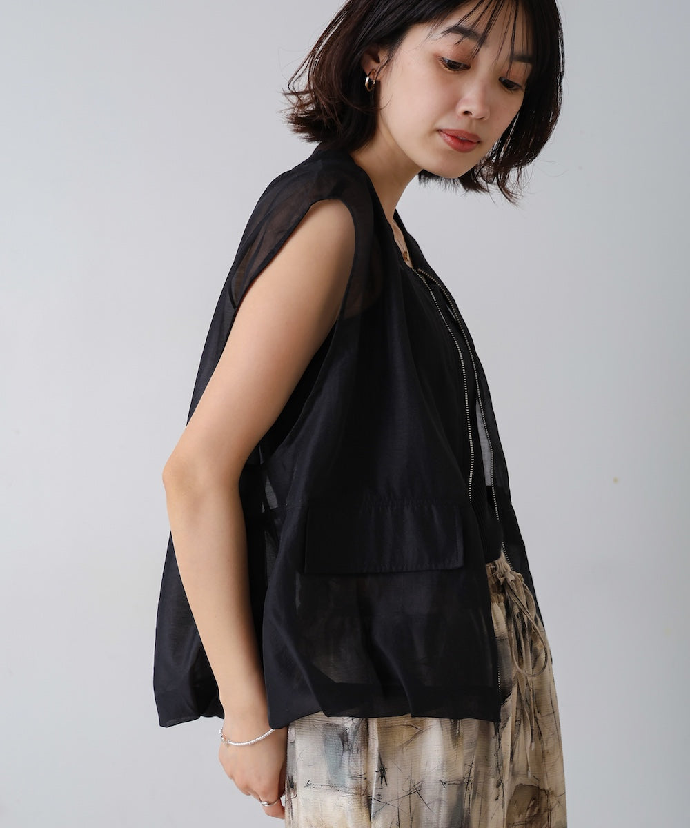 【WEB限定】シアーノースリーブブルゾン