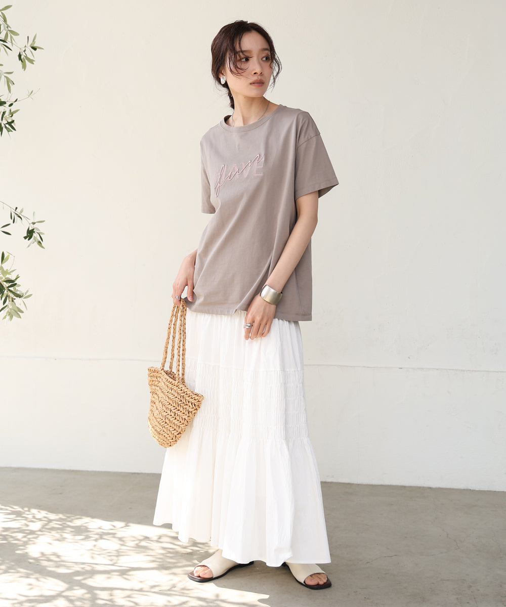 ロゴ刺繍デザインTシャツ