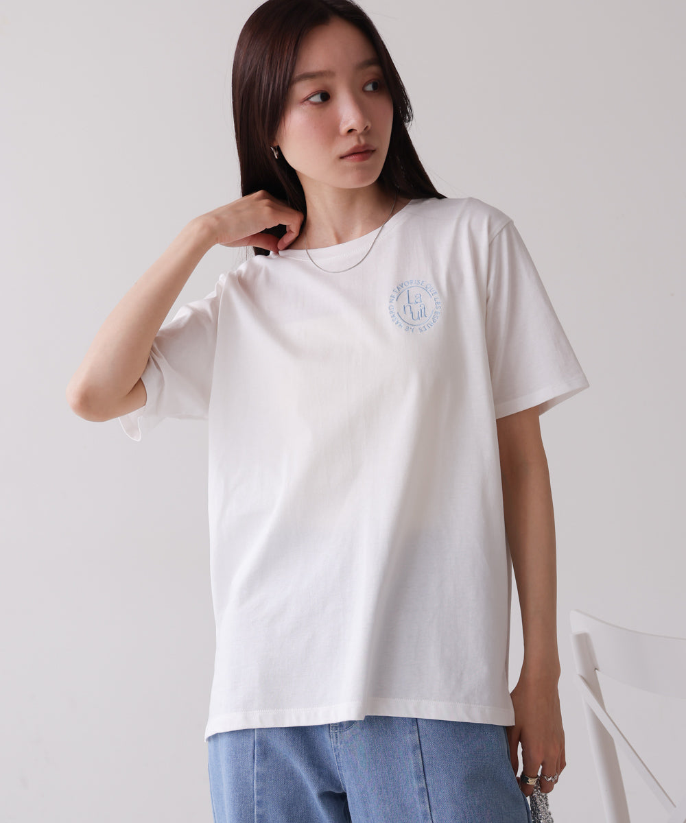 バックロゴ刺繍Tシャツ