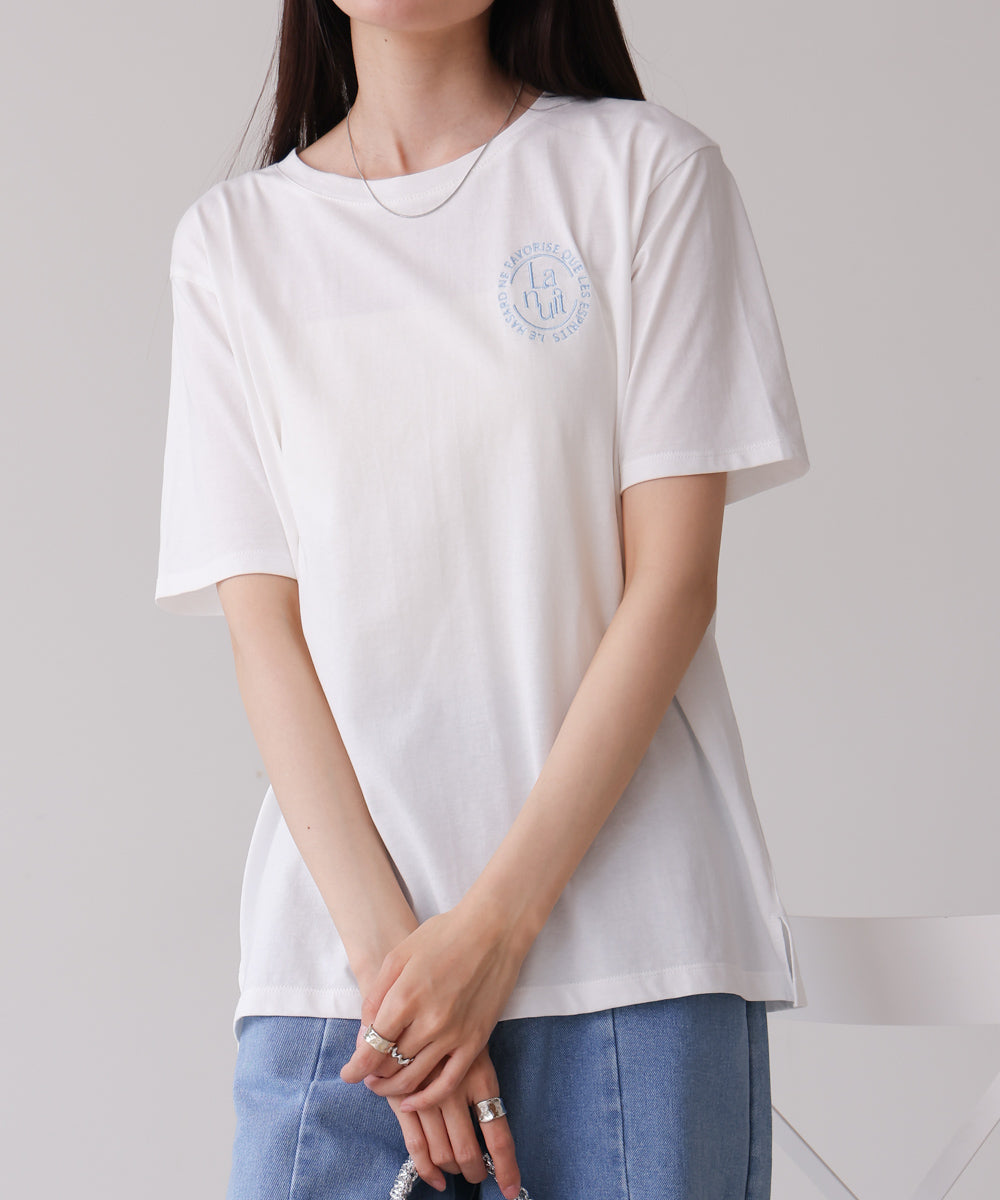 バックロゴ刺繍Tシャツ