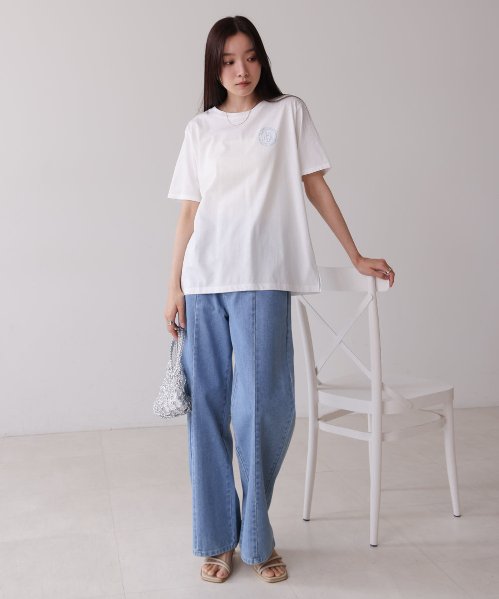 バックロゴ刺繍Tシャツ