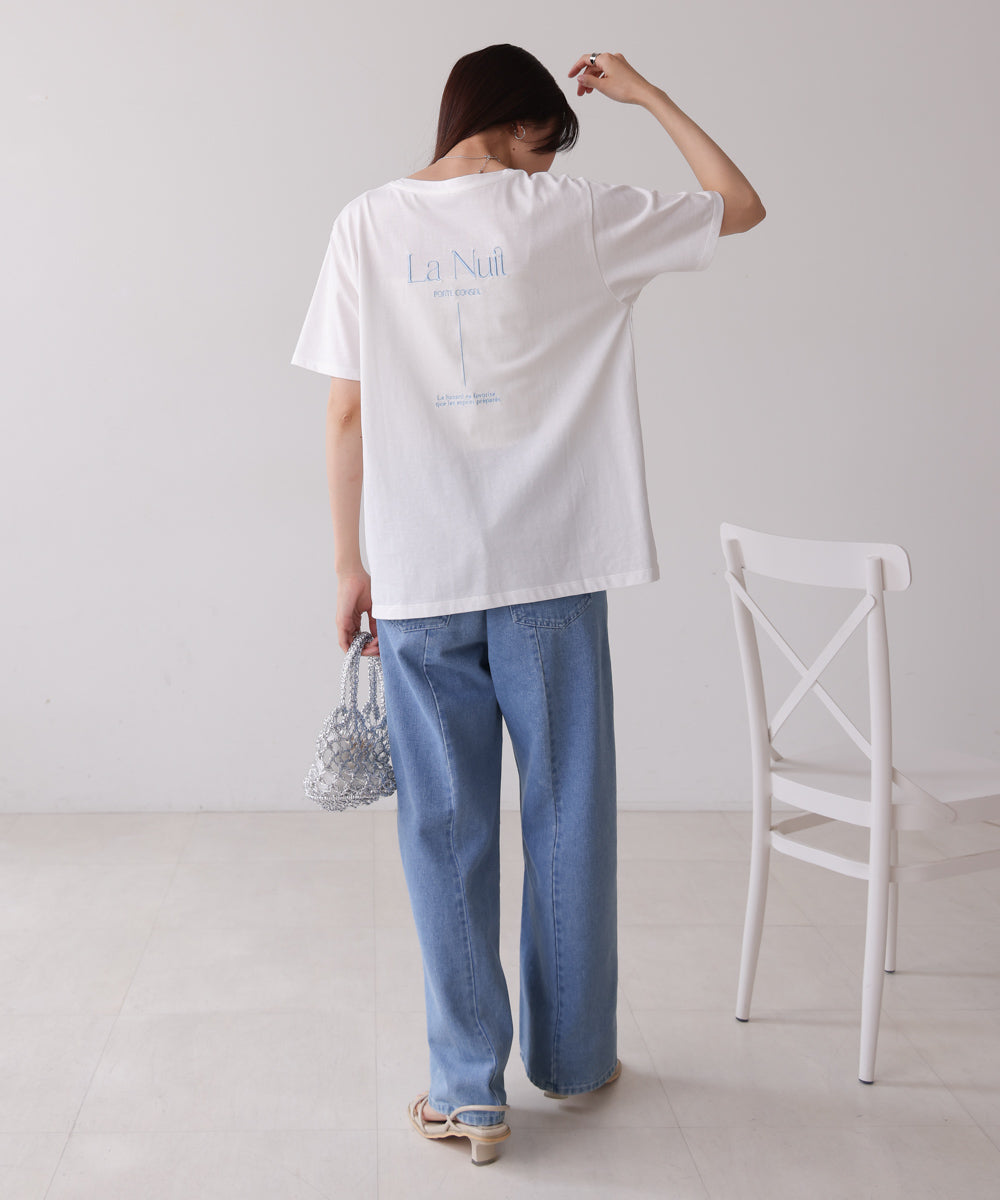 バックロゴ刺繍Tシャツ