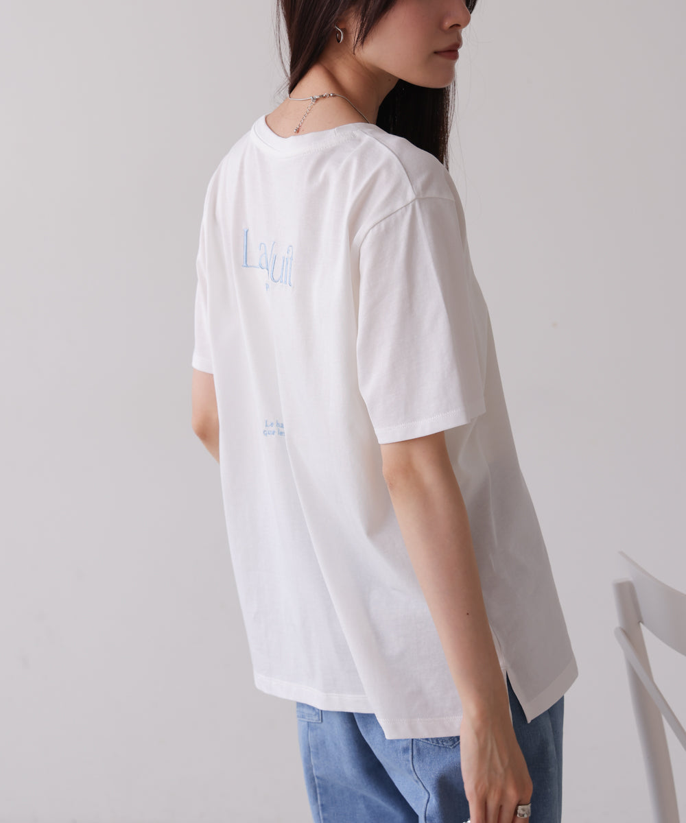 バックロゴ刺繍Tシャツ