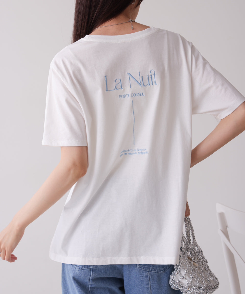 バックロゴ刺繍Tシャツ