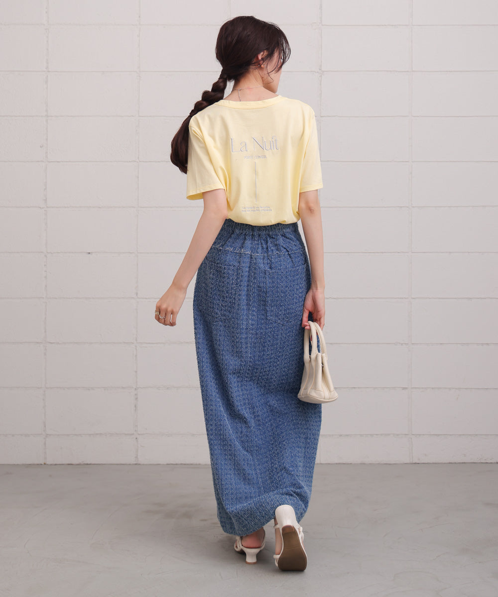 バックロゴ刺繍Tシャツ