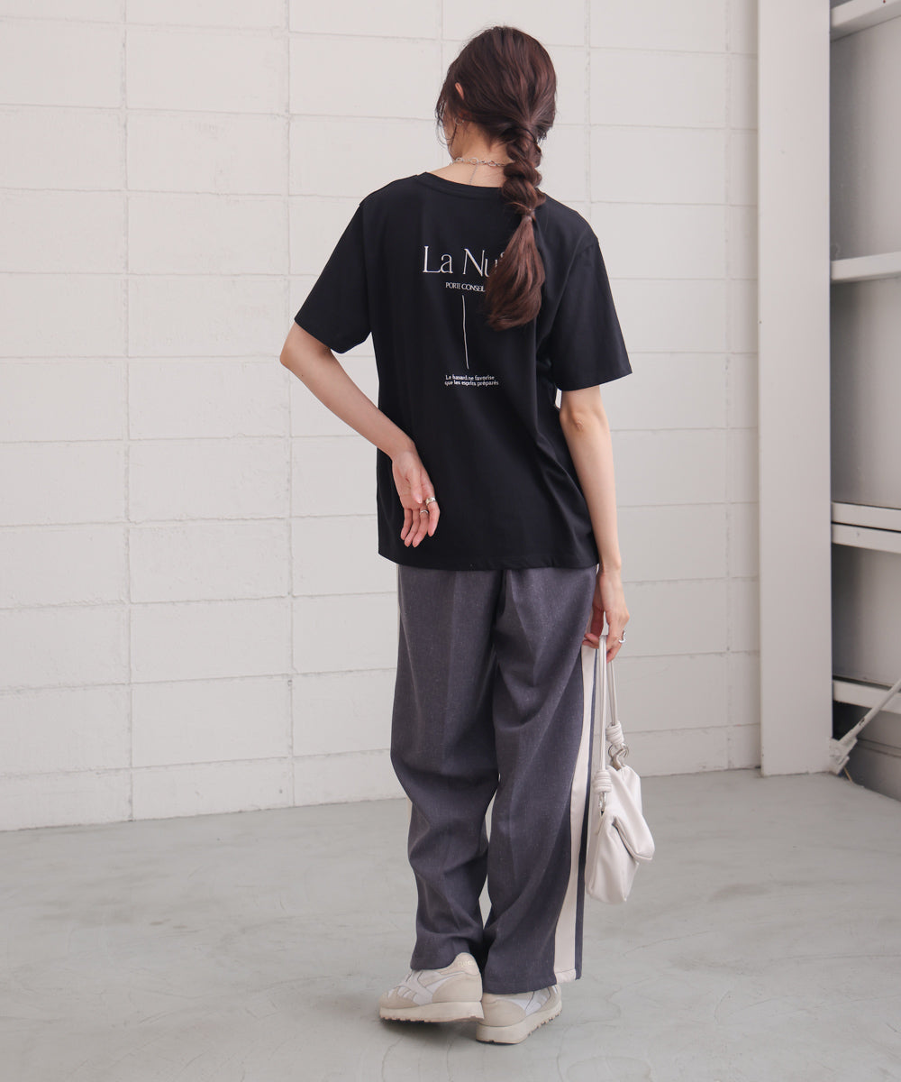 バックロゴ刺繍Tシャツ
