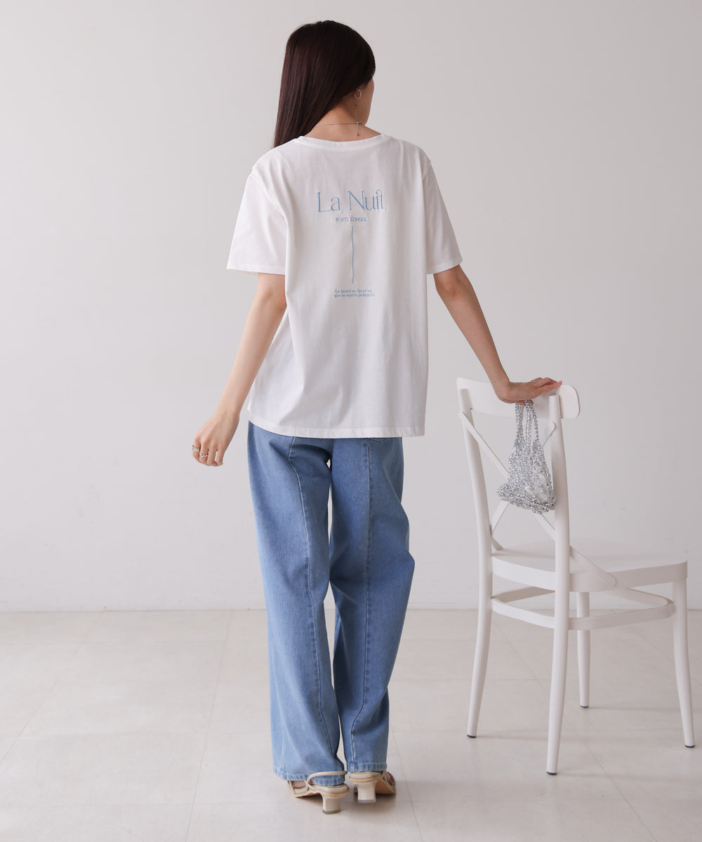 バックロゴ刺繍Tシャツ