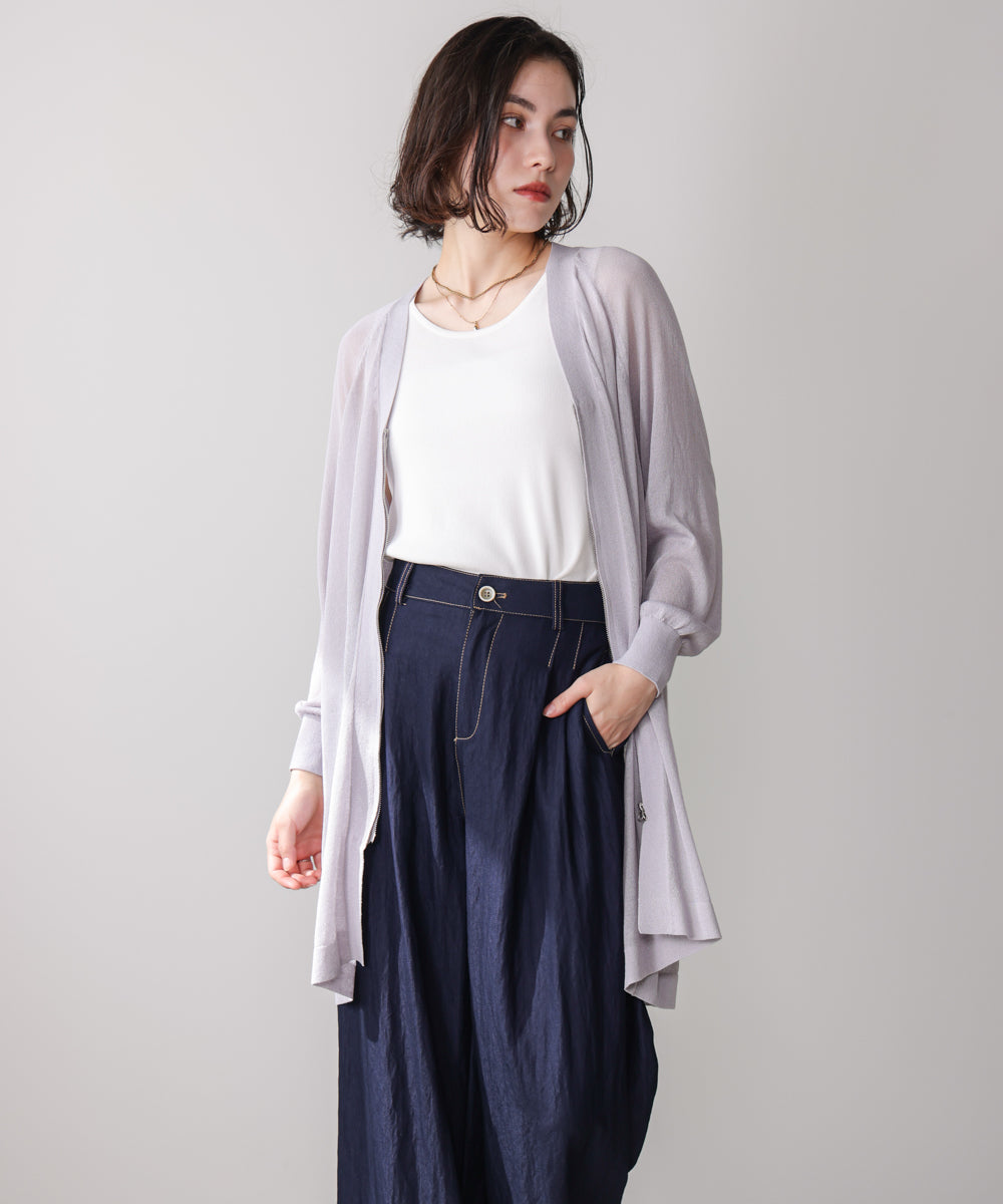 ZIPロングカーディガン