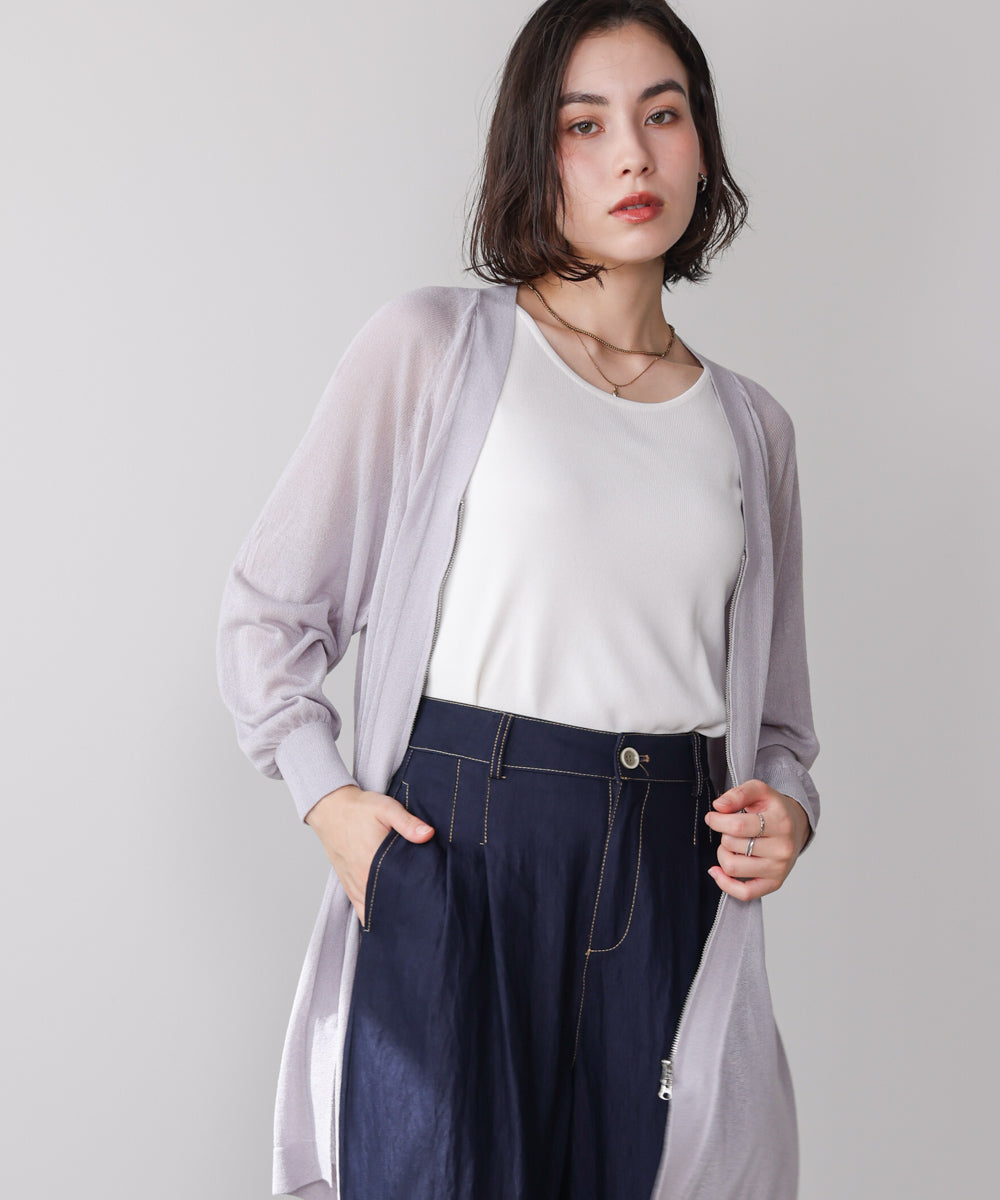 ZIPロングカーディガン