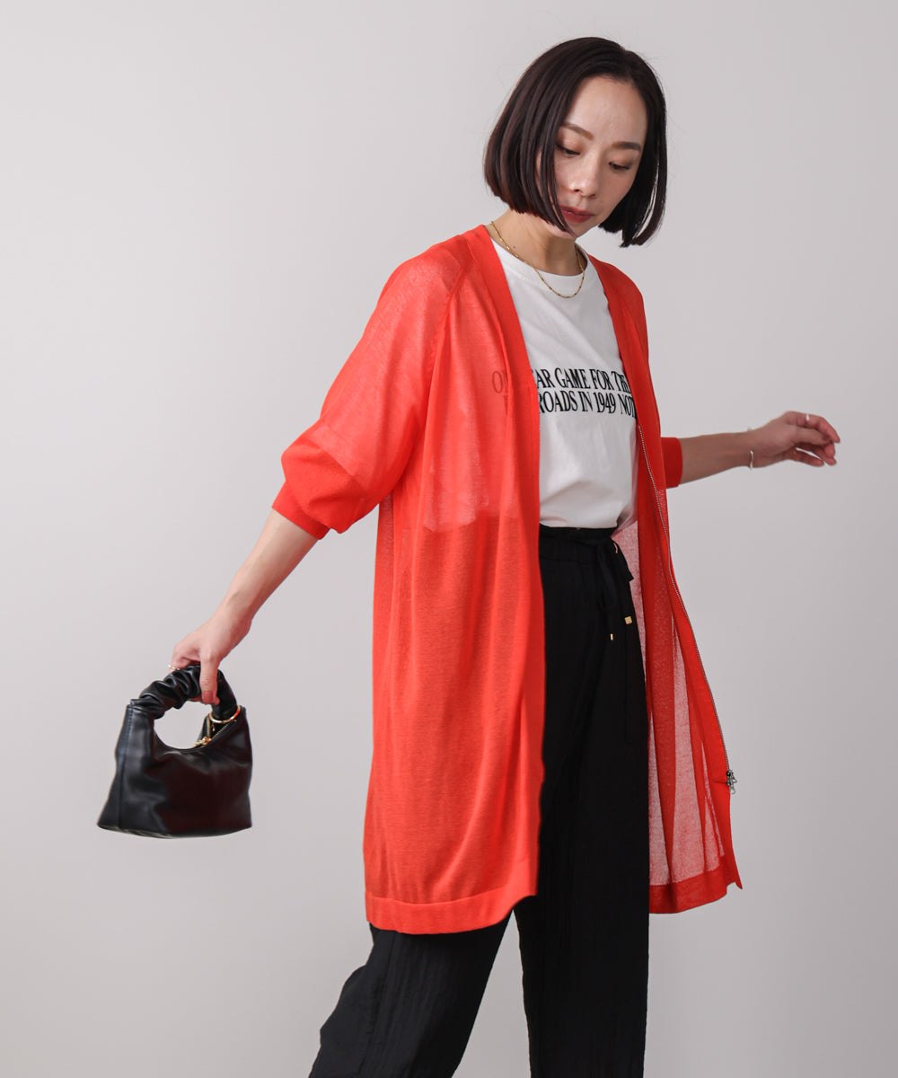ZIPロングカーディガン