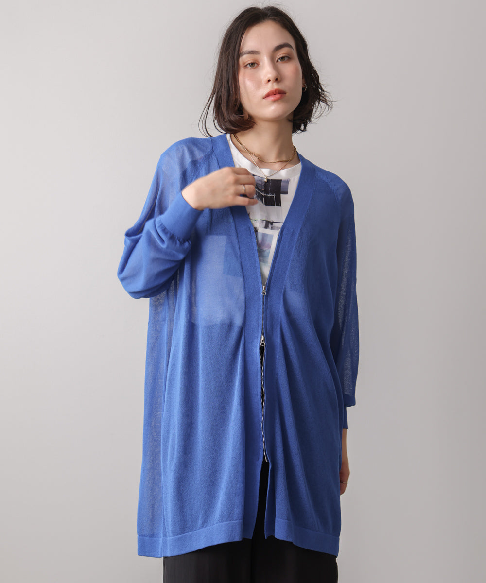 ZIPロングカーディガン