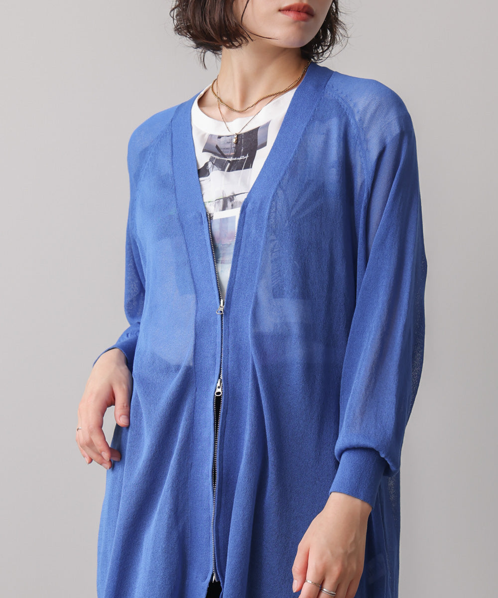 ZIPロングカーディガン