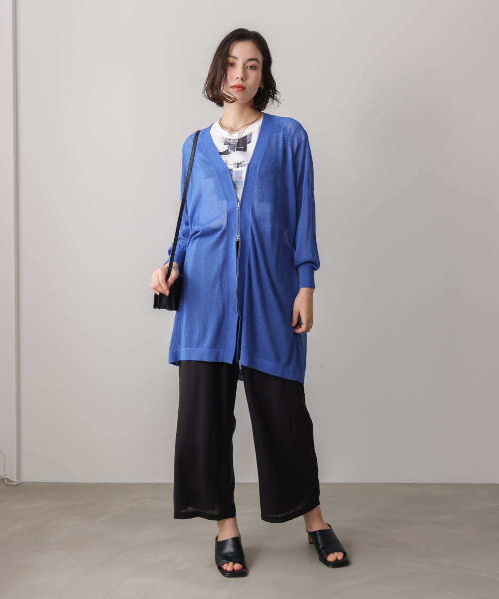 ZIPロングカーディガン