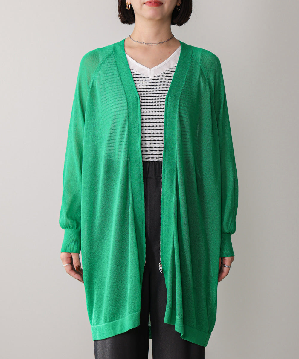 ZIPロングカーディガン