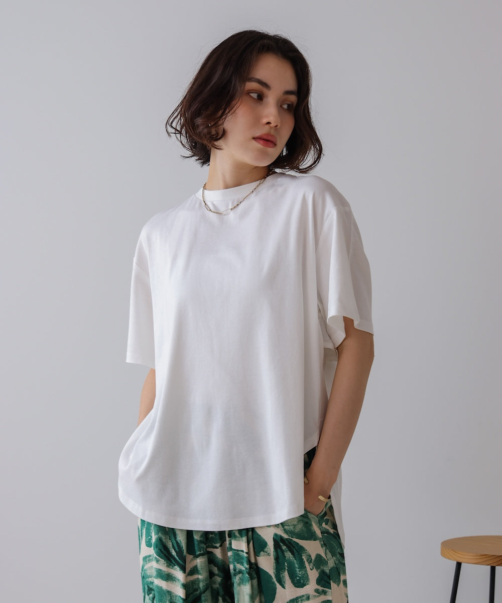 異素材バックフリルプルオーバー