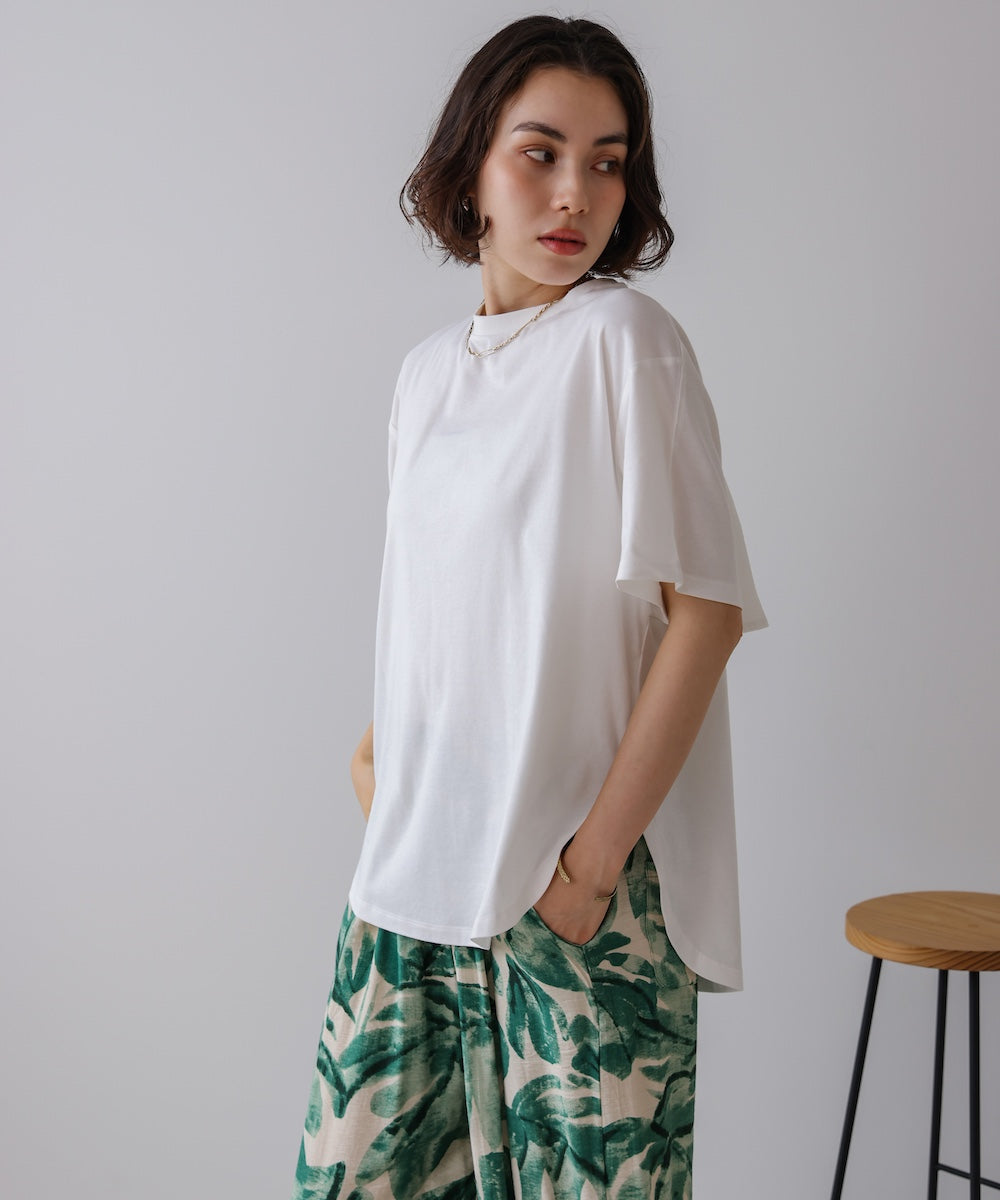 異素材バックフリルプルオーバー