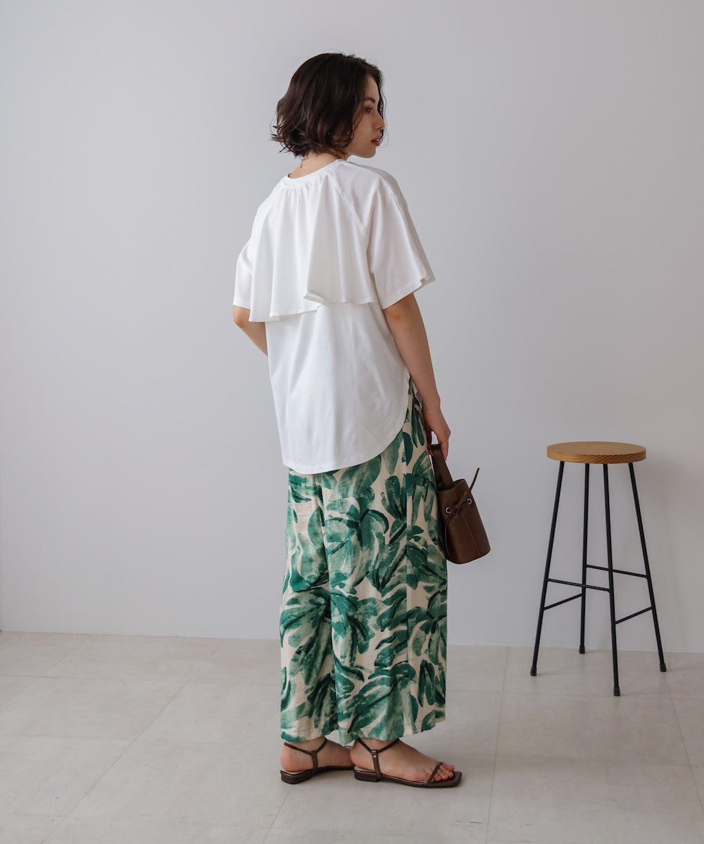 異素材バックフリルプルオーバー