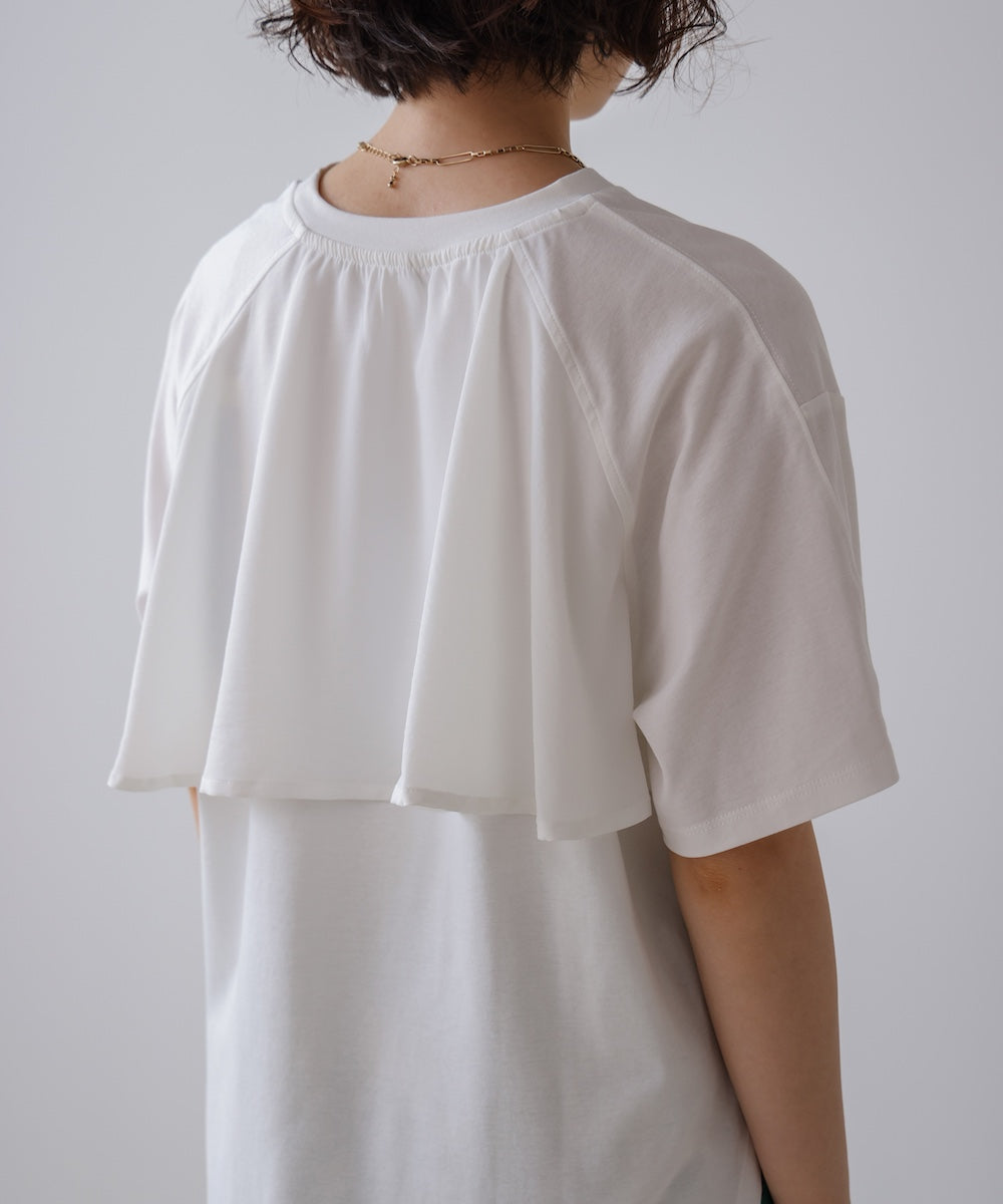 異素材バックフリルプルオーバー