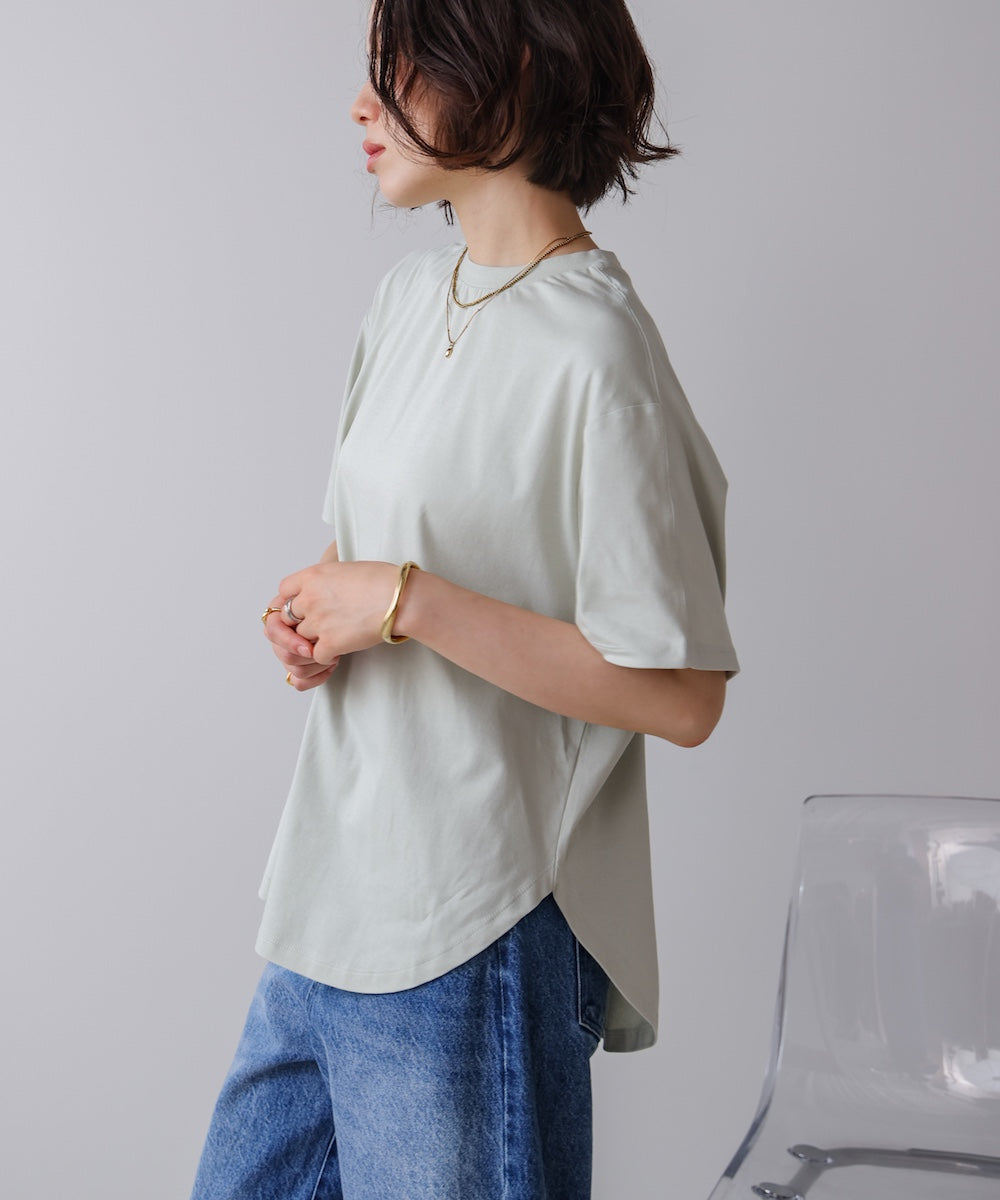 異素材バックフリルプルオーバー