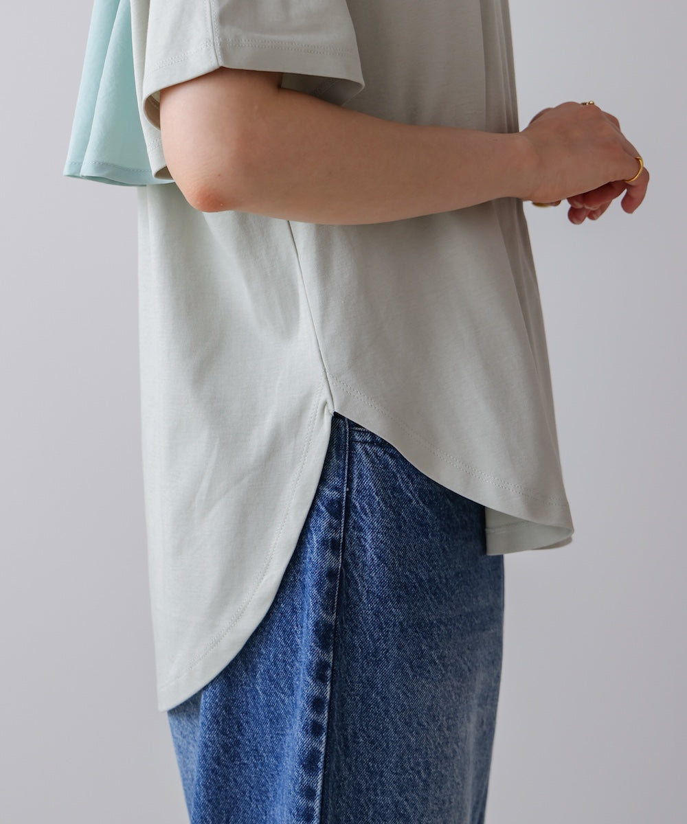 異素材バックフリルプルオーバー