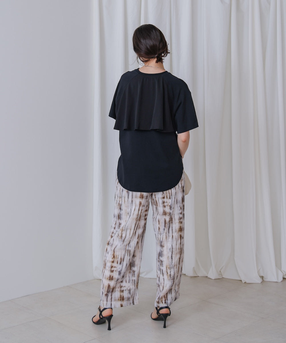 異素材バックフリルプルオーバー