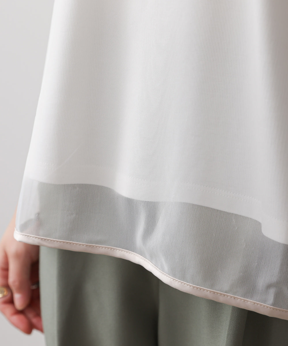 チュールレイヤードプルオーバー