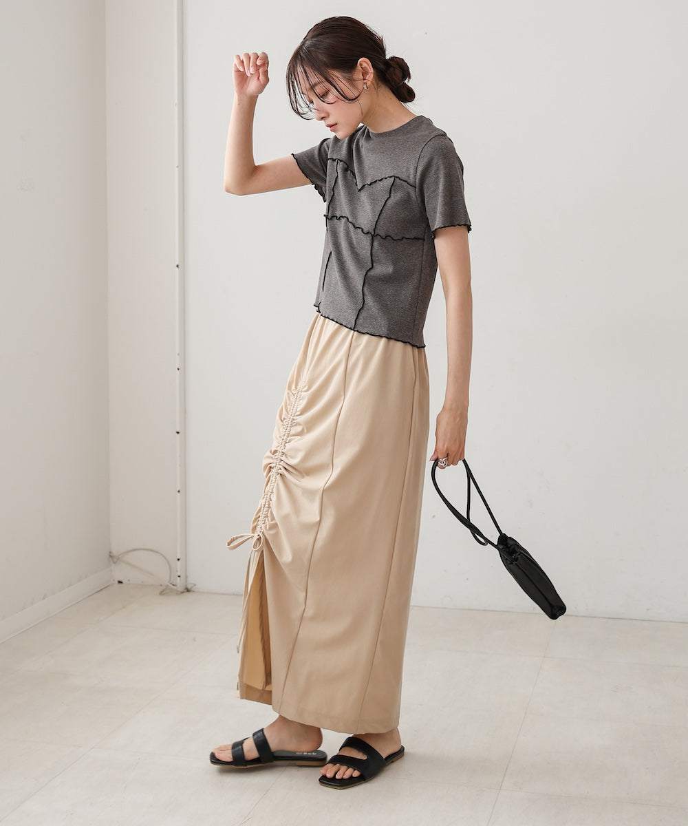 ビスチェライク配色メロウカットソー